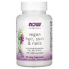 NOW Foods Solutions Vegan Hair Skin & Nails 90 Veg Capsules 733739033819