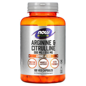 NOW Foods Sports Arginine & Citrulline 120 Veg Capsules 733739000378