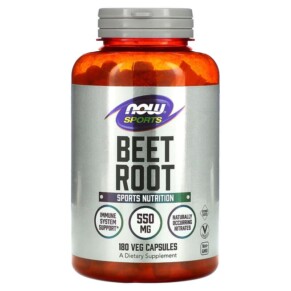 NOW Foods Sports Beet Root 550 mg 180 Veg Capsules 733739050564