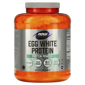 NOW Foods Sports Egg White Protein Powder Unflavored 5 lbs (2.268 g) 733739020437