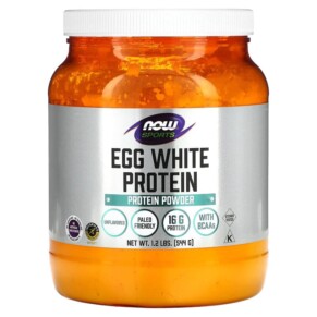 NOW Foods Sports Egg White Protein Protein Powder Unflavored 1.2 lbs (544 g) 733739020406