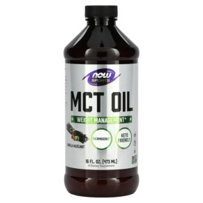 NOW Foods Sports MCT Oil Vanilla Hazelnut 16 fl oz (473 ml) 733739022097