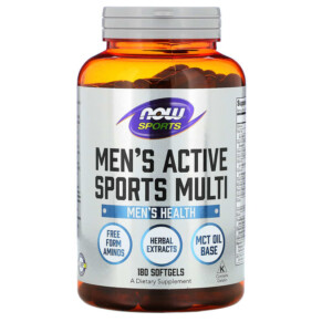 NOW Foods Sports Men's Active Sports Multi 180 Softgels 733739038913