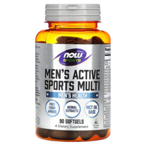 NOW Foods Sports Men's Active Sports Multi 90 Softgels 733739038906
