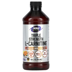 NOW Foods Sports Triple Strength L-Carnitine Liquid Citrus 3.000 mg 16 fl oz (473 ml) 733739000644