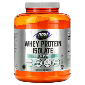 NOW Foods Sports Whey Protein Isolate Unflavored 5 lbs (2.268 g) 733739021748