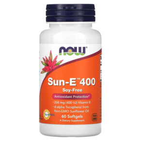 NOW Foods Sun-E 400 268 mg (400 IU) 60 Softgels 733739009357