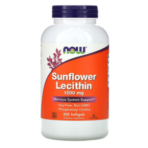 NOW Foods Sunflower Lecithin 1.200 mg 200 Softgels 733739023131