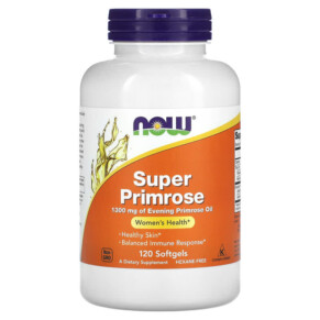NOW Foods Super Primrose Evening Primrose Oil 1.300 mg 120 Softgels 733739017574