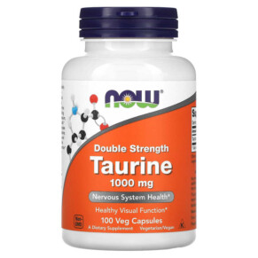 NOW Foods Taurine Double Strength 1.000 mg 100 Veg Capsules 733739001429