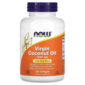 NOW Foods Virgin Coconut Oil 1.000 mg 120 Softgels 733739017185