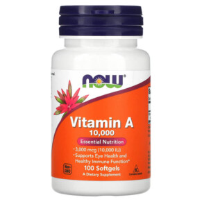 NOW Foods Vitamin A 10.000 IU 100 Softgels 733739003300