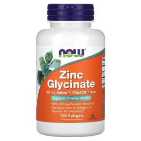NOW Foods Zinc Glycinate 120 Softgels 733739015549