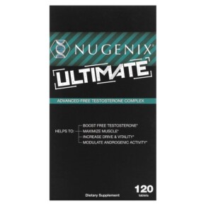 Nugenix Ultimate Advanced Free Testosterone Complex 120 Tablets 855710002208