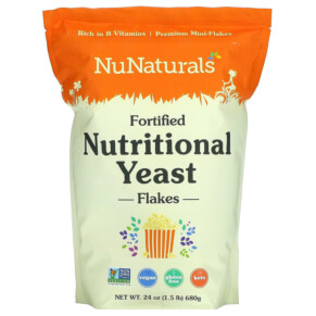 NuNaturals Fortified Nutritional Yeast Flakes 24 oz (680 g) 739223009834