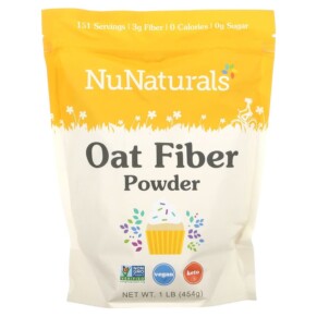 NuNaturals Oat Fiber Powder 1 lb (454 g) 739223007014