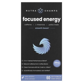 NutraChamps Focused Energy 60 Easy-to-Swallow Veggie Capsules 621983999688