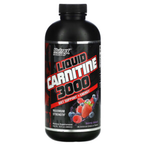 Nutrex Research Liquid Carnitine 3000 Berry Blast 16 fl oz (480 ml) 857268005410