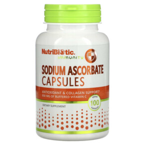 NutriBiotic Immunity Sodium Ascorbate 100 Vegan Capsules 728177004606