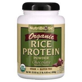 NutriBiotic Organic Rice Protein Powder Chocolate 1 lb 6.93 oz (650 g) 728177030100