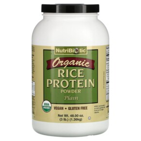 NutriBiotic Organic Rice Protein Powder Plain 3 lbs (1.36 kg) 728177030018
