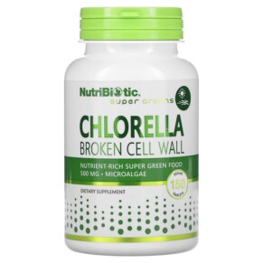 NutriBiotic Super Greens Chlorella 500 mg 150 Vegan Tablets 728177000905