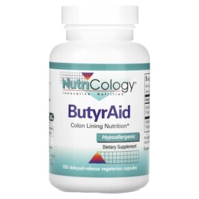 Nutricology ButyrAid 100 Delayed-Release Vegetarian Capsules 713947502208