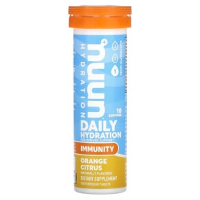 Nuun Hydration Immunity Effervescent Immunity Supplement Orange Citrus 10 Tablets 811660022048
