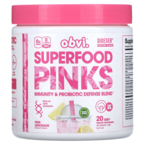 Obvi Superfood Pinks Pink Lemonade 4.37 oz (124 g) 850026153088