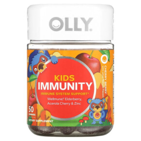 OLLY Kids Immunity Cherry Berry 50 Gummies 858158005466