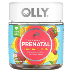 OLLY The Essential Prenatal Folic Acid + DHA 60 Gummies 858158005046