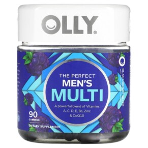 OLLY The Perfect Men's Multi Blackberry Blitz 90 Gummies 858158005022
