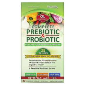 Olympian Labs Complete Prebiotic & Probiotic 30 Vegetarian Capsules 710013001221