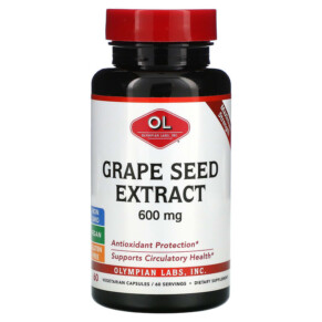 Olympian Labs Grape Seed Extract Maximum Strength 600 mg 60 Vegetarian Capsules 710013001054