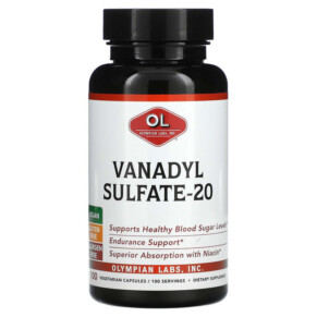 Olympian Labs Vanadyl Sulfate-20 100 Vegetarian Capsules 710013000910