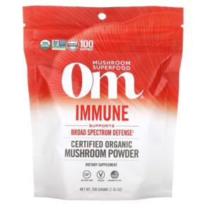 Om Mushrooms Certified Organic Mushroom Powder Immune 7.05 oz (200 g) 850030553218