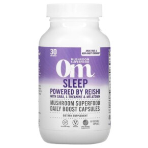 Om Mushrooms Sleep Powered by Reishi with GABA L-Theanine & Melatonin 90 Vegetable Capsules 850011996003