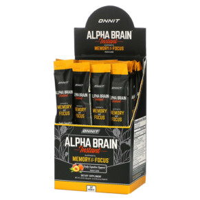 Onnit Alpha Brain Instant Memory & Focus Peach 30 Packets 0.13 oz (3.6 g) Each 819444014364