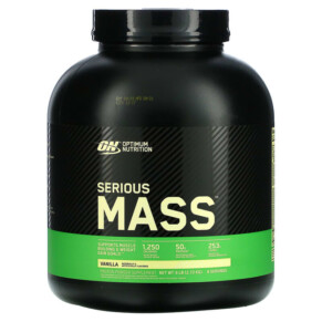Optimum Nutrition Serious Mass Protein Powder Supplement Vanilla 6 lb (2.72 kg) 748927023008
