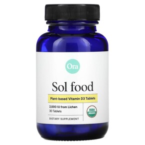 Ora Sol Food Plant-Based Vitamin D3 2.000 IU 30 Tablets 856720007092