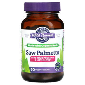 Oregons Wild Harvest Saw Palmetto 90 Vegan Capsules 706195000534