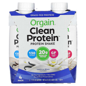 Orgain Clean Protein Shake Vanilla Bean 4 Pack 11 fl oz (330 ml) Each 851770006675