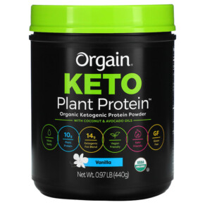 Orgain Keto Organic Plant Protein Powder with Coconut & Avocado Oils Vanilla 0.97 lb (440 g) 851770007405