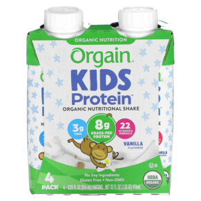 Orgain Kids Protein Organic Nutritional Shake Vanilla 4 Pack 8.25 fl oz (244 ml) Each 851770003094