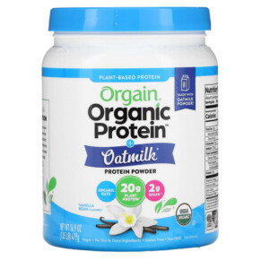 Orgain Organic Protein Powder + Oatmilk Plant Based Vanilla Bean 1.05 lb (479 g) 851770007795