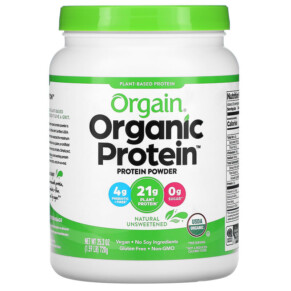 Orgain Organic Protein Powder Plant Based Natural Unsweetened 1.59 lbs (720 g) 851770006033