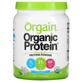 Orgain Organic Protein Powder Plant Based Vanilla Bean 1.02 lb (462) g 851770003926