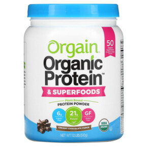 Orgain Organic Protein & Superfoods Powder Plant Based Creamy Chocolate Fudge 1.12 lbs (510 g) 851770007368