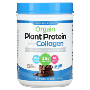 Orgain Plant Protein Plus Collagen Creamy Chocolate Fudge 1.6 lb (726 g) 851770008167