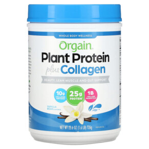 Orgain Plant Protein Plus Collagen Vanilla Bean 1.6 lb (726 g) 851770008174